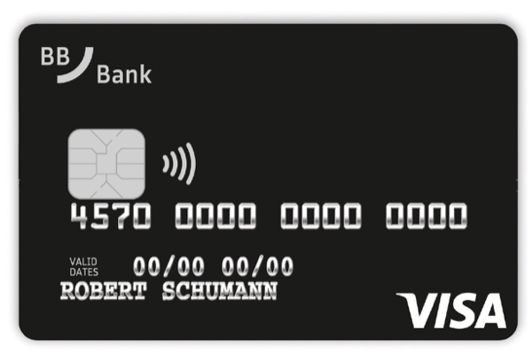 schwarze Kreditkarte der BBBank in klein